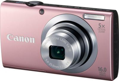 Компактный фотоаппарат Canon PowerShot A2400 IS Pink - Вид спереди