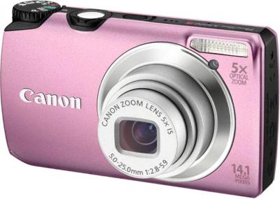 Компактный фотоаппарат Canon PowerShot A3200 IS Pink - Вид спереди