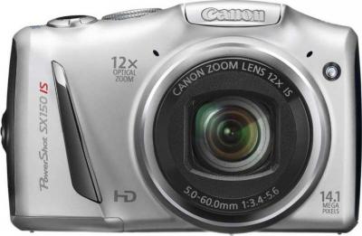 Компактный фотоаппарат Canon PowerShot SX150 IS Silver - Вид спереди