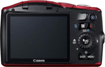Компактный фотоаппарат Canon PowerShot SX150 IS Red - Вид сзади