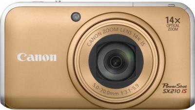 Компактный фотоаппарат Canon PowerShot SX210 IS Gold - Общий вид