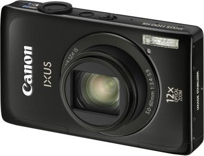 Компактный фотоаппарат Canon IXUS 1100 HS Black - Вид спереди