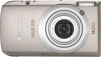 Компактный фотоаппарат Canon Digital IXUS 210 IS (PowerShot SD3500 IS) Silver - Вид спереди