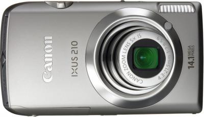 Компактный фотоаппарат Canon Digital IXUS 210 IS (PowerShot SD3500 IS) Silver - Вид спереди