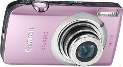 Компактный фотоаппарат Canon Digital IXUS 210 IS (PowerShot SD3500 IS) Pink - Вид спереди