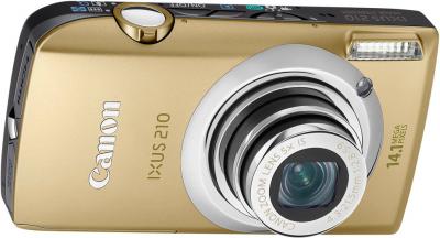 Компактный фотоаппарат Canon Digital IXUS 210 IS (PowerShot SD3500 IS) Gold - Вид спереди