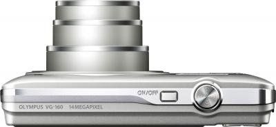 Компактный фотоаппарат Olympus VG-160 Silver - вид сверху