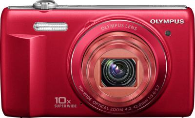 Компактный фотоаппарат Olympus VR-340 Red - вид спереди