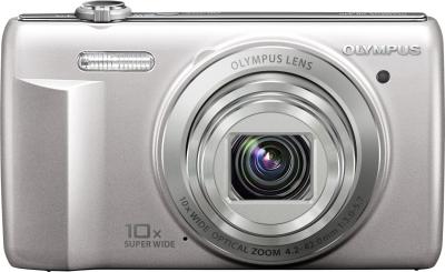 Компактный фотоаппарат Olympus VR-340 Silver - вид спереди