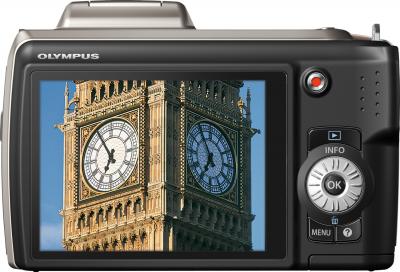 Компактный фотоаппарат Olympus SP-620UZ Silver - вид сзади