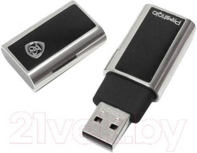 Usb flash накопитель Prestigio Lighter Carbon Fiber-Silver 8 GB (PFD1SI08A) - со снятым колпачком