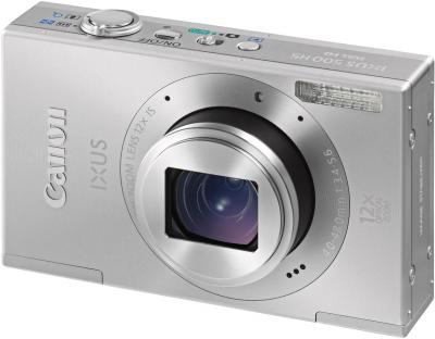 Компактный фотоаппарат Canon IXUS 500 HS Silver - Вид спереди