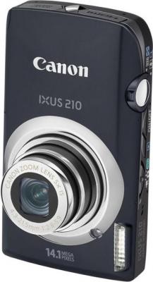 Компактный фотоаппарат Canon Digital IXUS 210 IS (PowerShot SD3500 IS) Black - Вид спереди
