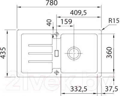 Мойка кухонная Franke Strata STG 614-78 (114.0312.541) - схема