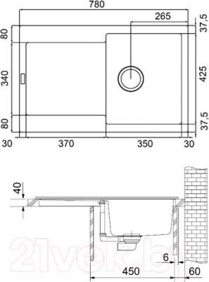 Мойка кухонная Franke Maris MRG 611 (114.0280.739) - схема