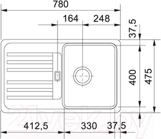 Мойка кухонная Franke EFG 614-78 (114.0185.133) - схема