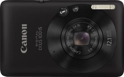 Компактный фотоаппарат Canon IXUS 100 IS (PowerShot SD780 IS) Black - вид спереди
