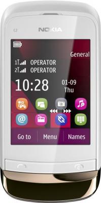 Мобильный телефон Nokia C2-02 Golden White - общий вид