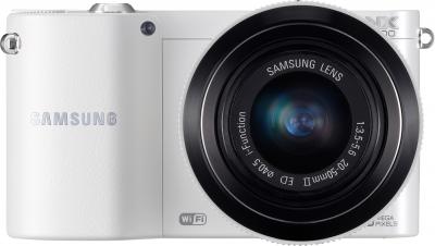 Беззеркальный фотоаппарат Samsung EV-NX1000 White (EV-NX1000BFWRU) - вид спереди