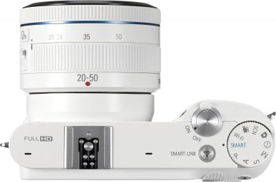 Беззеркальный фотоаппарат Samsung EV-NX1000 White (EV-NX1000BFWRU) - вид сверху