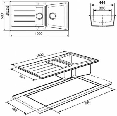 Мойка кухонная Smeg LS102RA - схема