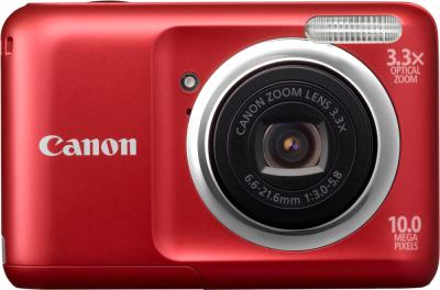 Компактный фотоаппарат Canon PowerShot A800 Red - Вид спереди