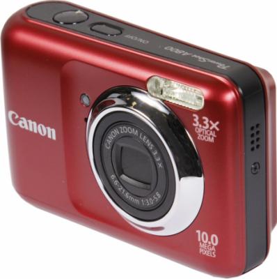 Компактный фотоаппарат Canon PowerShot A800 Red - Вид сбоку