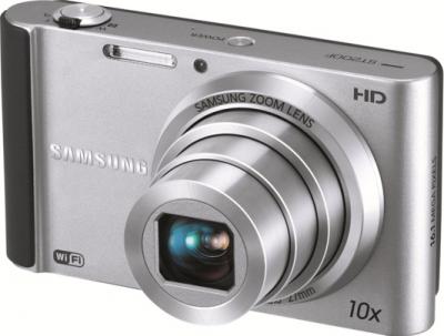 Компактный фотоаппарат Samsung ST200 (EC-ST200FBPSRU) Silver - Вид спереди