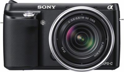 Беззеркальный фотоаппарат Sony Alpha NEX-F3K Black - вид спереди