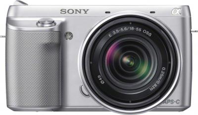 Беззеркальный фотоаппарат Sony Alpha NEX-F3K Silver - вид спереди
