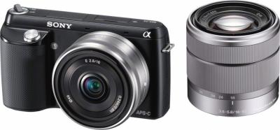 Беззеркальный фотоаппарат Sony Alpha NEX-F3D Black - общий вид