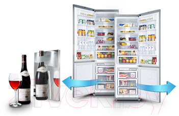 Холодильник с морозильником Samsung RL55TEBSL1