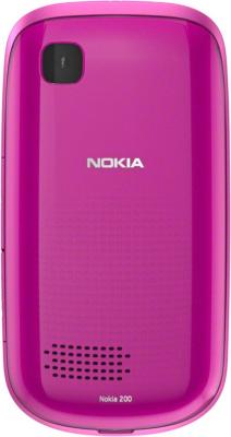Мобильный телефон Nokia Asha 200 Pink - задняя панель