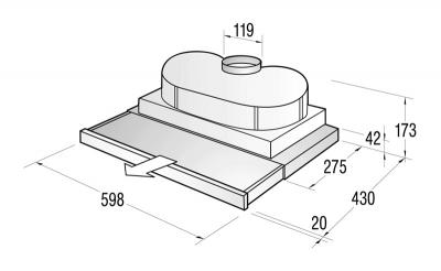 Вытяжка телескопическая Gorenje DF6116AX - схема встраивания
