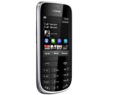 Мобильный телефон Nokia Asha 202 Dark Gray - повернут