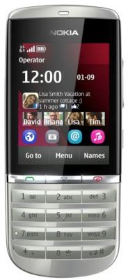 Мобильный телефон Nokia Asha 300 Silver-White - общий вид