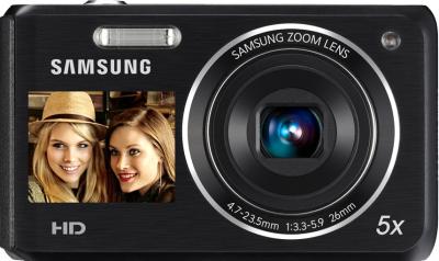 Компактный фотоаппарат Samsung DV100 (EC-DV100ZBPBRUA) Black - вид спереди