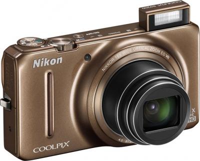 Компактный фотоаппарат Nikon COOLPIX S9200 Brown - общий вид