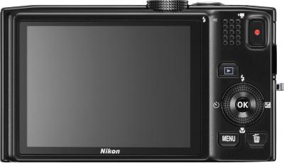 Компактный фотоаппарат Nikon Coolpix S8200 Black - вид сзади