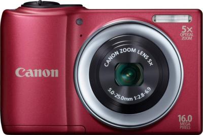 Компактный фотоаппарат Canon PowerShot A810 Red - вид спереди