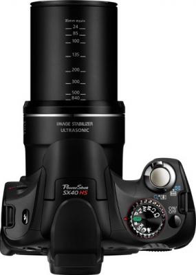 Компактный фотоаппарат Canon PowerShot SX40 HS Black - вид сверху