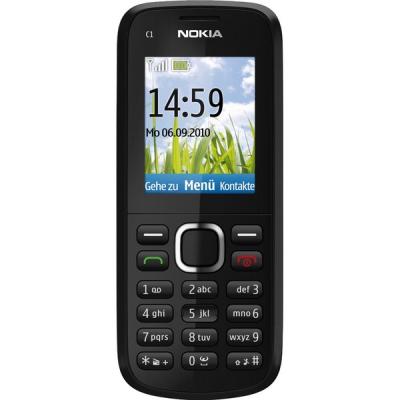 Мобильный телефон Nokia C1-02 Black - спереди