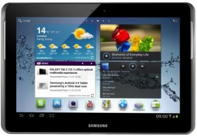 Планшет Samsung Galaxy Tab 2 10.1 16GB Titanium Silver (GT-P5110) - фронтальный вид