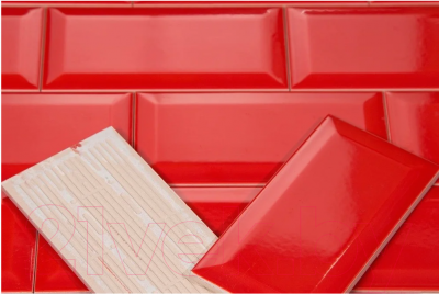Плитка Monopole Rojo Brillo Bisel (200x100)