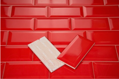 Плитка Monopole Rojo Brillo Bisel (200x100)