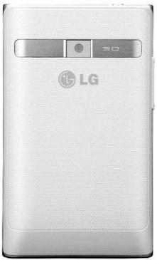Смартфон LG Optimus L3 Dual / E405 (белый) - вид сзади