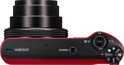 Компактный фотоаппарат Samsung WB150F (EC-WB150FBPRRU) Red - вид сверху