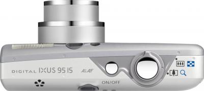 Компактный фотоаппарат Canon Digital IXUS 95 IS (PowerShot SD1200 IS) Silver - вид сверху