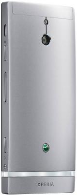 Смартфон Sony Xperia P (LT22i) Silver - вид сзади