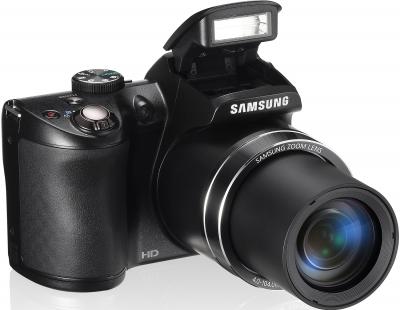 Компактный фотоаппарат Samsung WB100 (EC-WB100ZBABRU) Black - вид сбоку